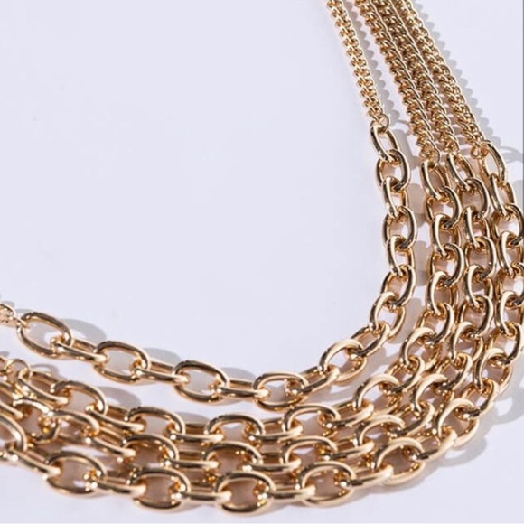 🔥HP🔥 Gold Quad Layered Chain Necklace - Picture 2 of 3